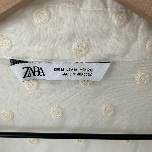 Zara Polka Dot Shirt with Embroidery - Picture 6 of 9
